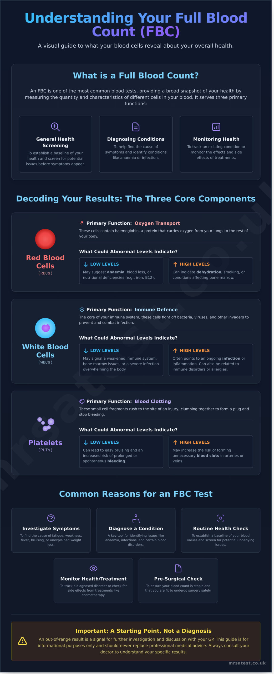 What Is a Full Blood Count (FBC) Test? - Infographic