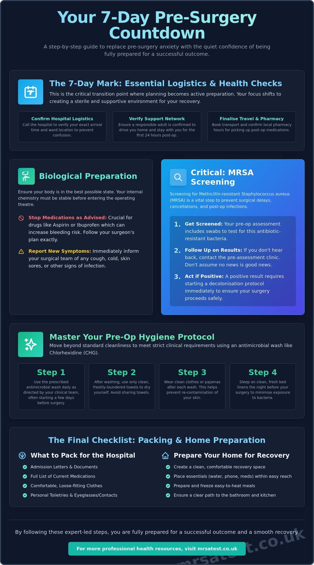 The Ultimate 7-Day Pre-Op MRSA Screening Checklist and Surgery Guide